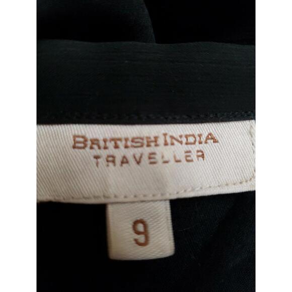 British India traveler Black Chiffon Polyester Women JR long Skirt Size 9 - Picture 5 of 7